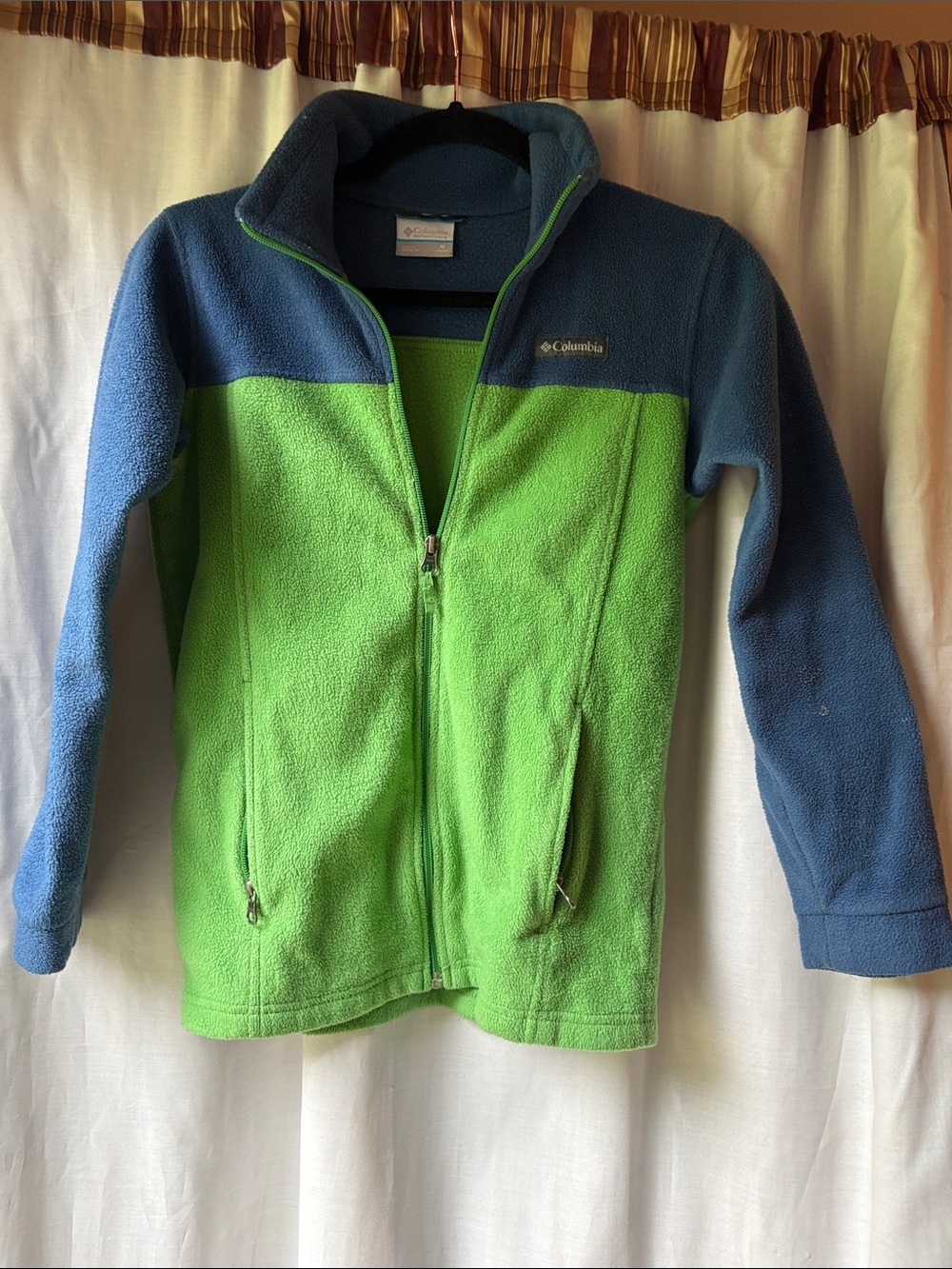 Columbia Green and Blue Kids' Fleece Zip Jacket